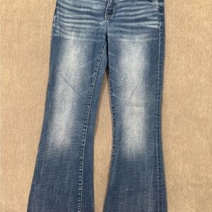 Women’s BKE Distressed Denim Payton Universal Fit Flare Jeans size 27x31.5
